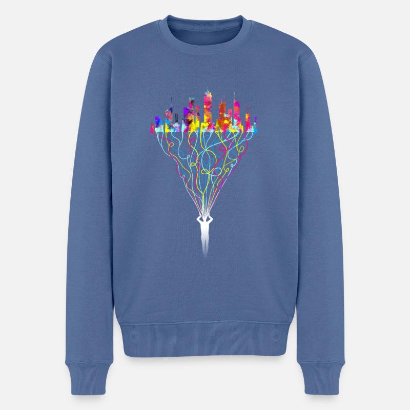 Konzentration - Angst - Männer Premium Bio Pullover - Taubenblau