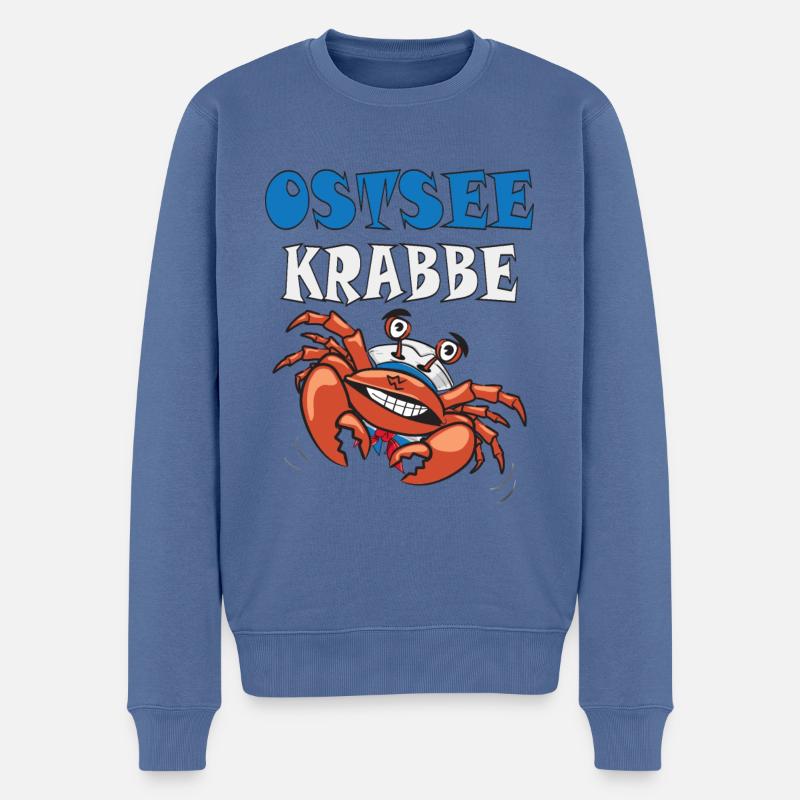 Ostseekrabbe - Männer Premium Bio Pullover - Taubenblau
