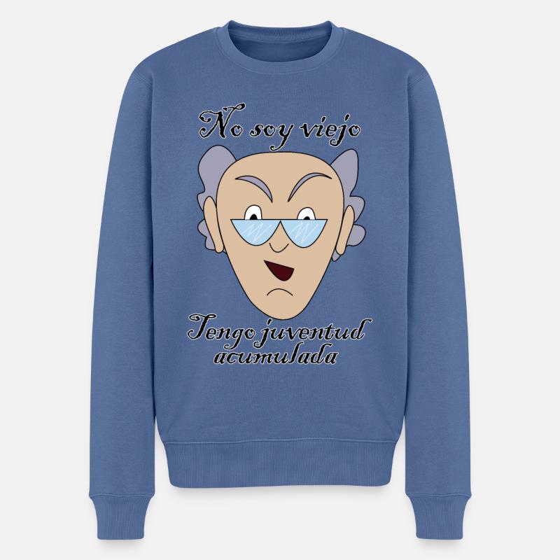 Ich bin nicht alt, ich habe Jugend angesammelt - Männer Premium Bio Pullover - Taubenblau
