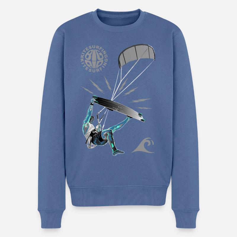Kiteur 3 - Pull Premium bio Homme - bleu pigeon