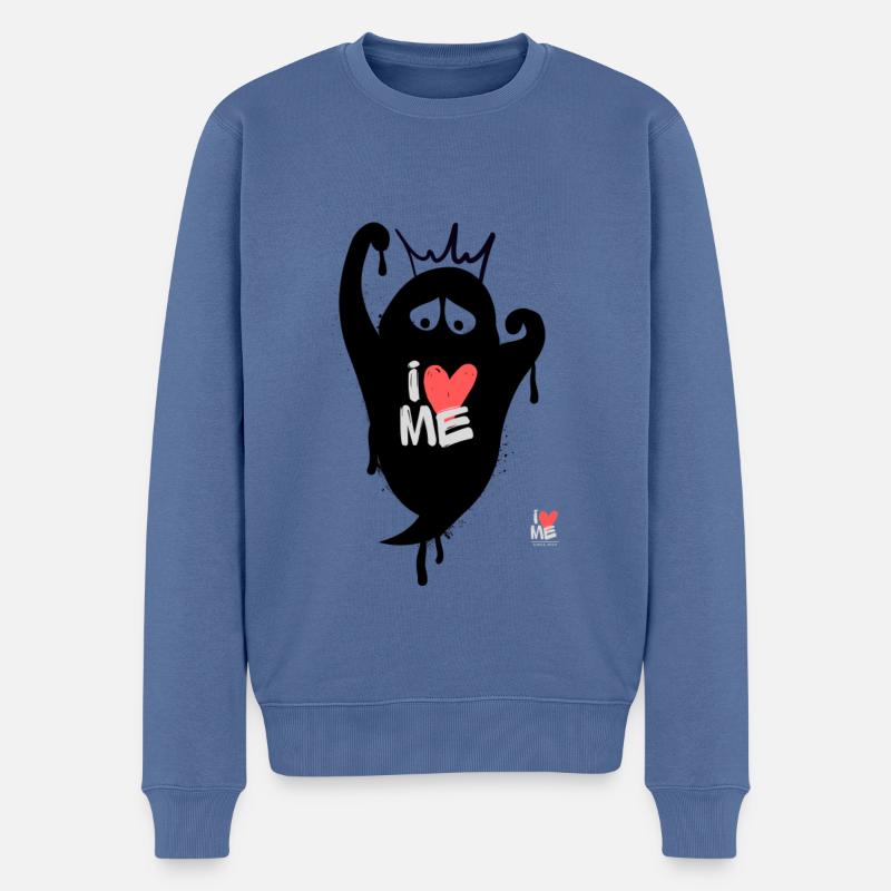 iLoveME - Männer Premium Bio Pullover - Taubenblau