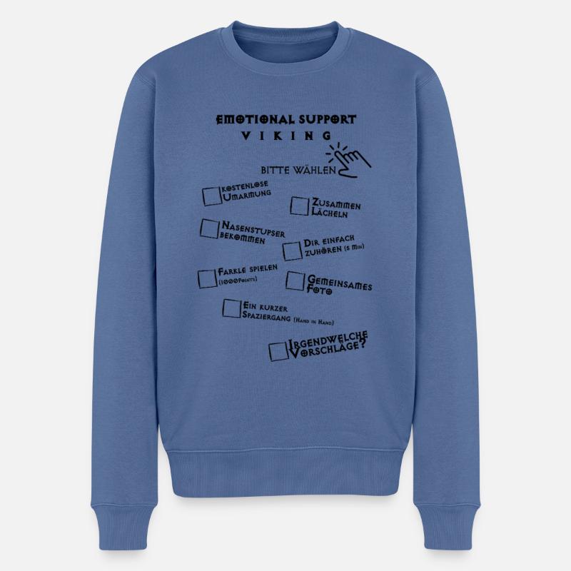 Emotional Support Viking DE - Männer Premium Bio Pullover - Taubenblau