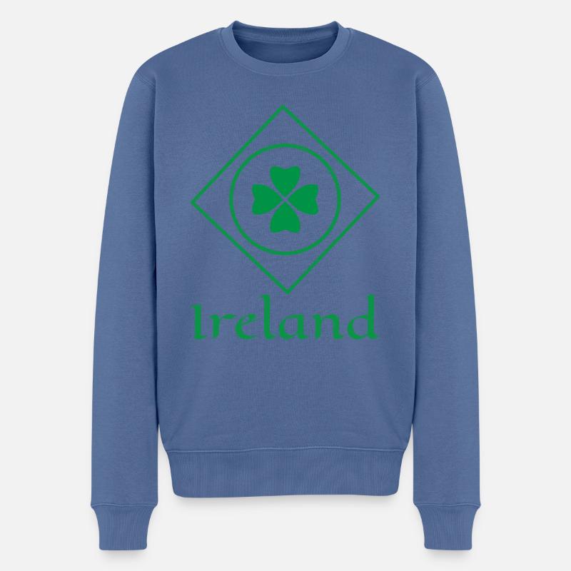 Irland Kleeblatt - Männer Premium Bio Pullover - Taubenblau