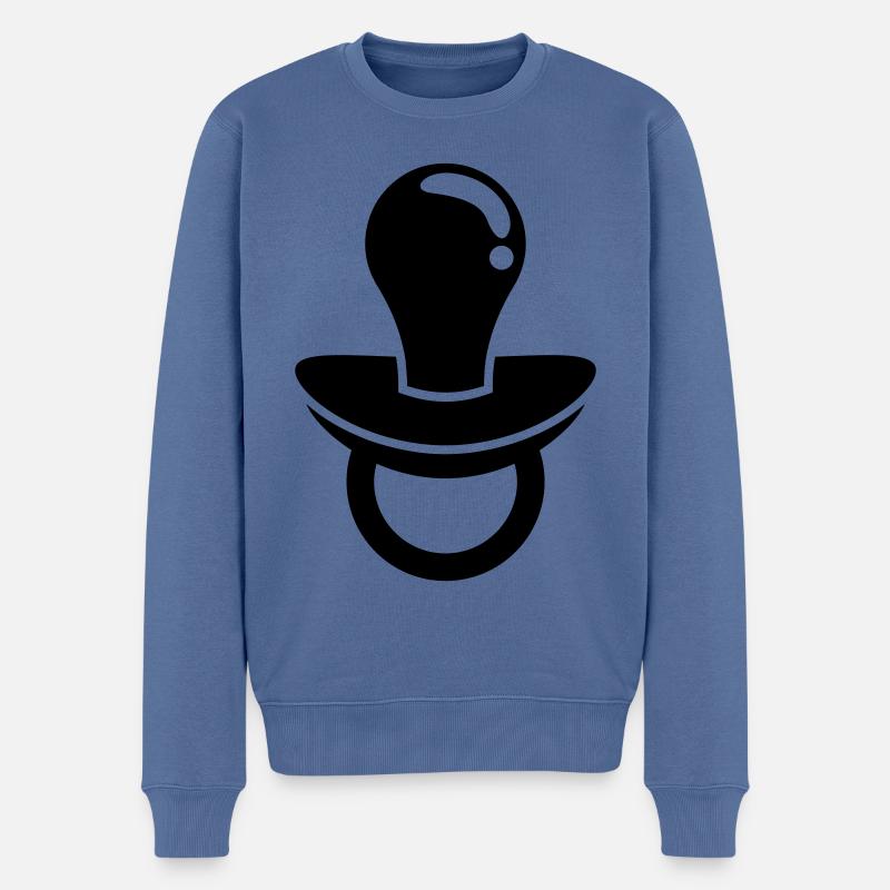 Schnuller Icon Symbol - Männer Premium Bio Pullover - Taubenblau