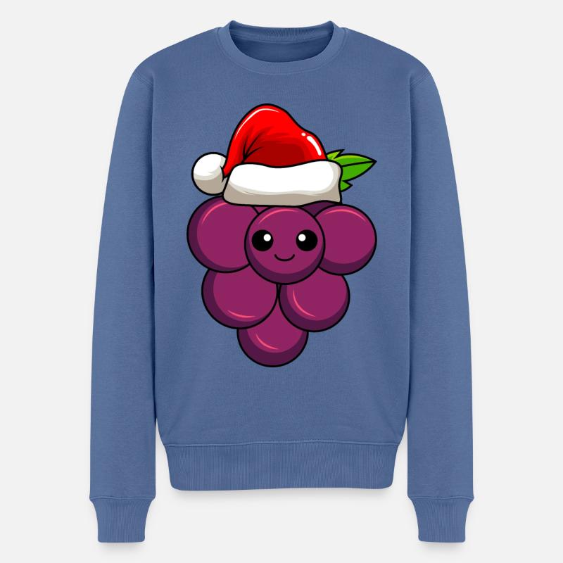 Raisins Noël Comic Noël - Pull Premium bio Homme - bleu pigeon