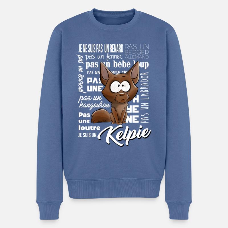 Ich bin ein Kelpie - Männer Premium Bio Pullover - Taubenblau