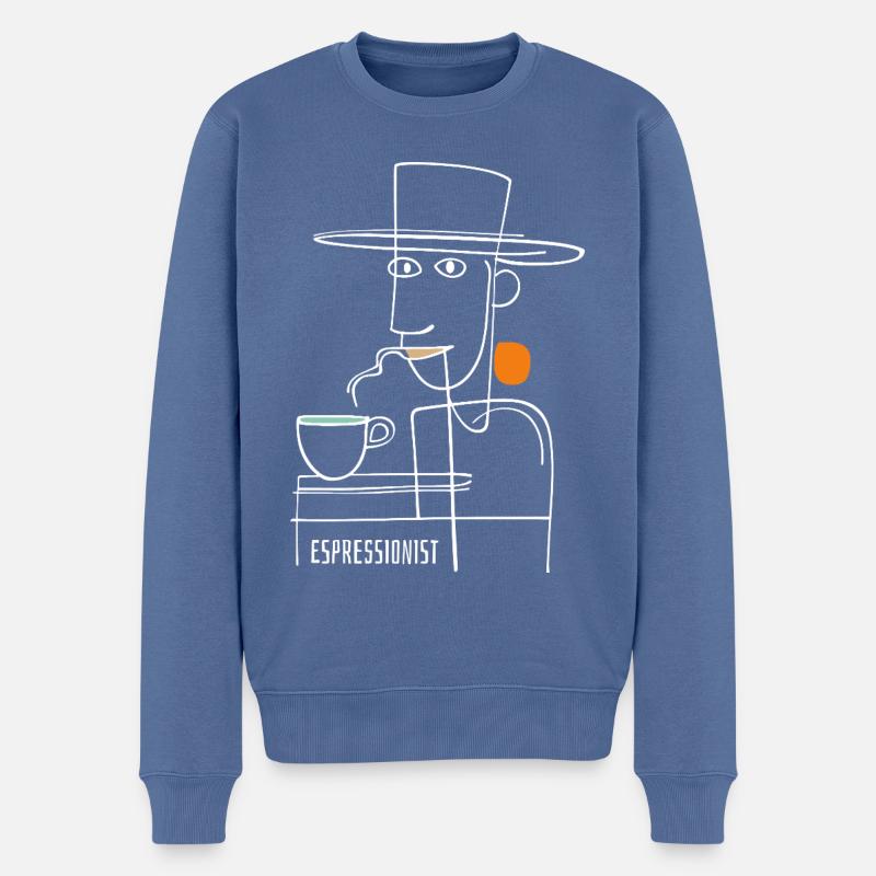 Espressionist - Espresso - Boisson au café - Pull Premium bio Homme - bleu pigeon