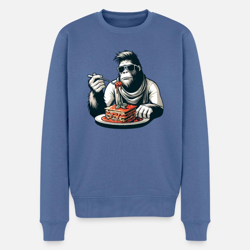 Bigfoot Sasquatch Lasagne Élégant Moderne - Pull Premium bio Homme - bleu pigeon
