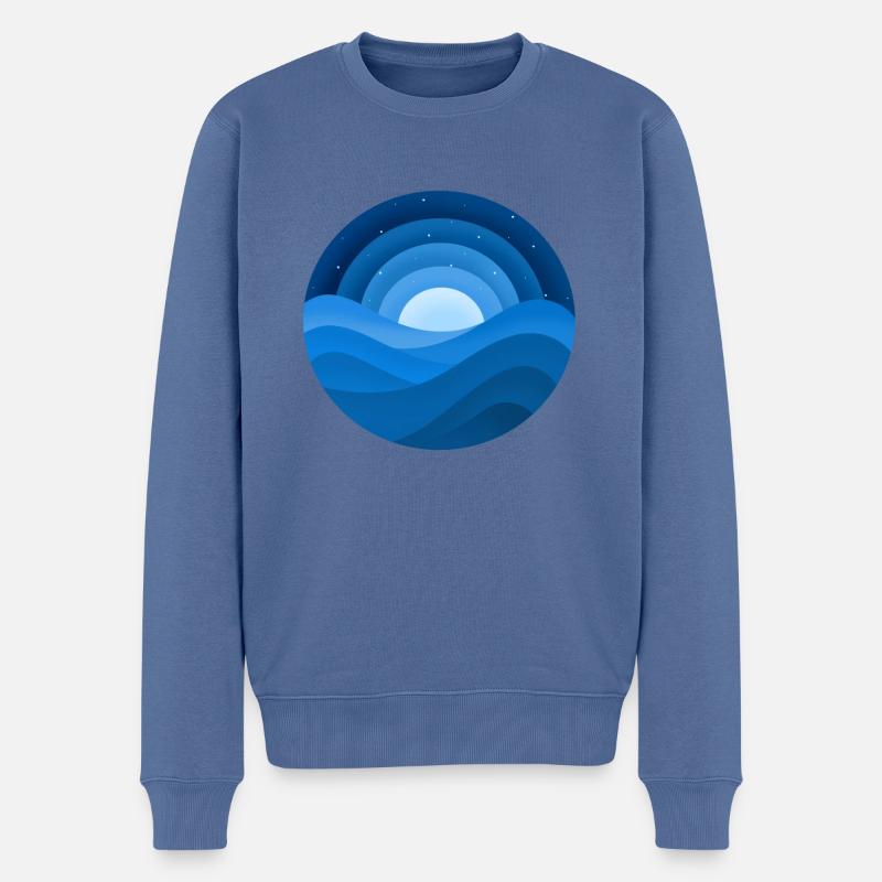 Nacht Meer - Männer Premium Bio Pullover - Taubenblau