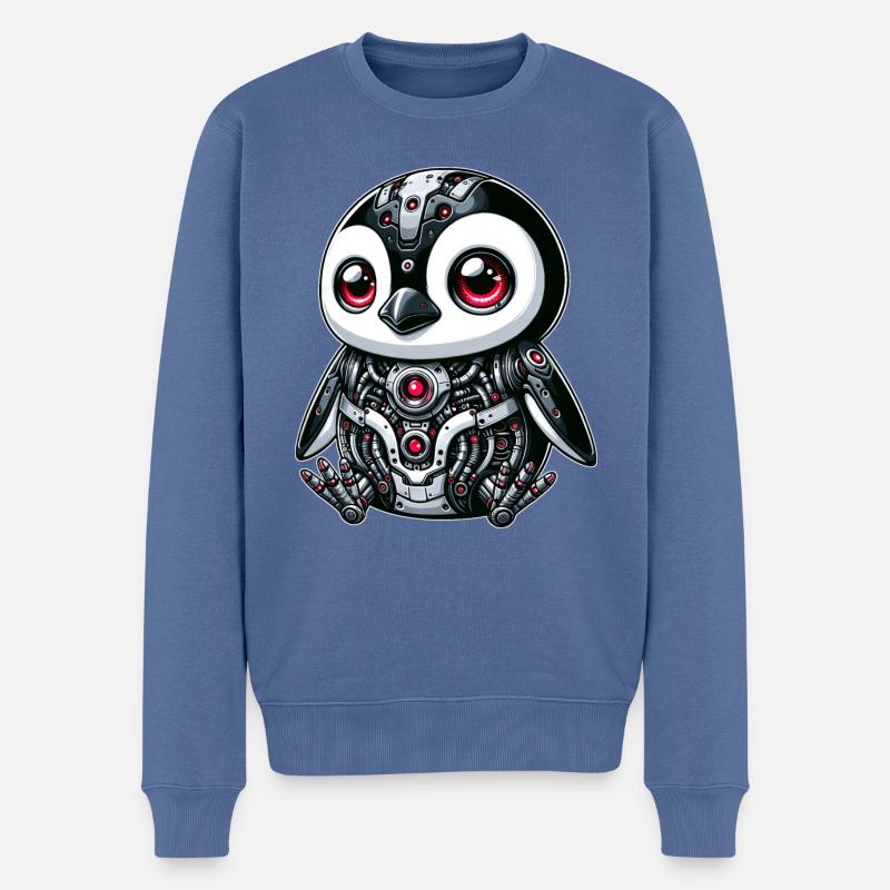 Cyborg Panda : Robot futuriste - Pull Premium bio Homme - bleu pigeon