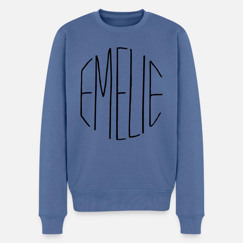 Emelie Geschenk - Männer Premium Bio Pullover - Taubenblau