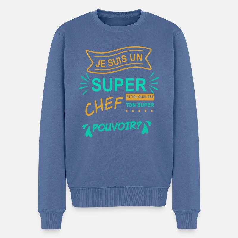 je suis un super chef - Pull Premium bio Homme - bleu pigeon