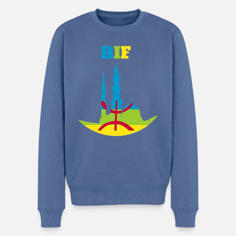 Rif muslim - Pull Premium bio Homme - bleu pigeon