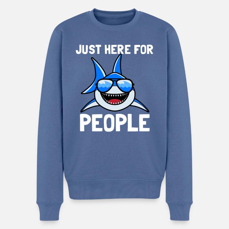 drôle de conception de requin - Pull Premium bio Homme - bleu pigeon