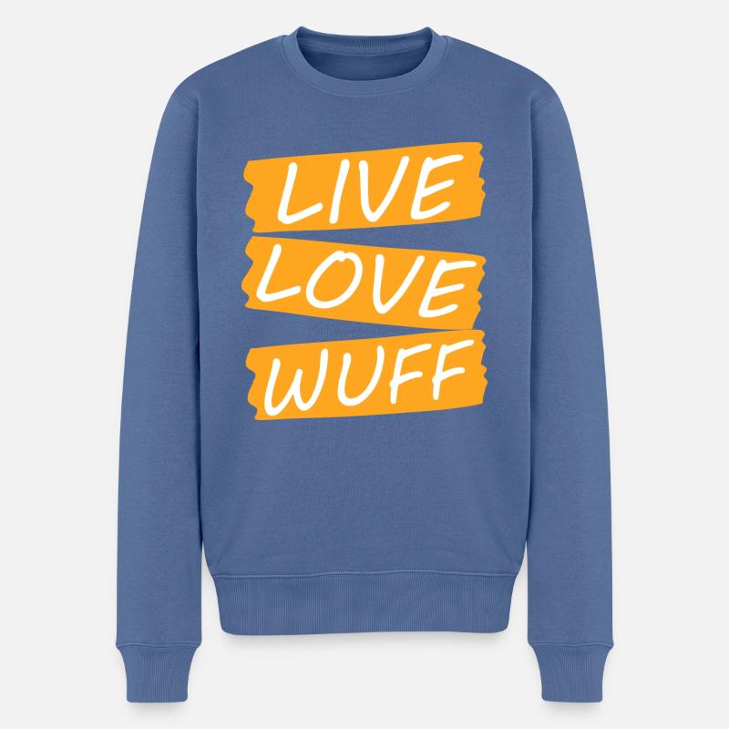 Dog Hund - Männer Premium Bio Pullover - Taubenblau