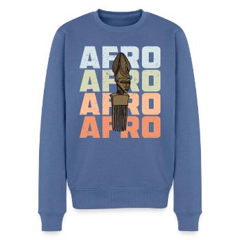Hairstyle Culture Africa Afro History African - Men's Premium Organic Jumper - stone blue - Front - Nico (187cm)