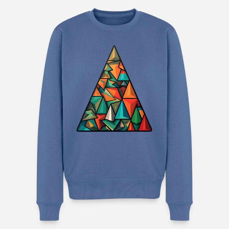 Abstrakter Weihnachtsbaum - Männer Premium Bio Pullover - Taubenblau