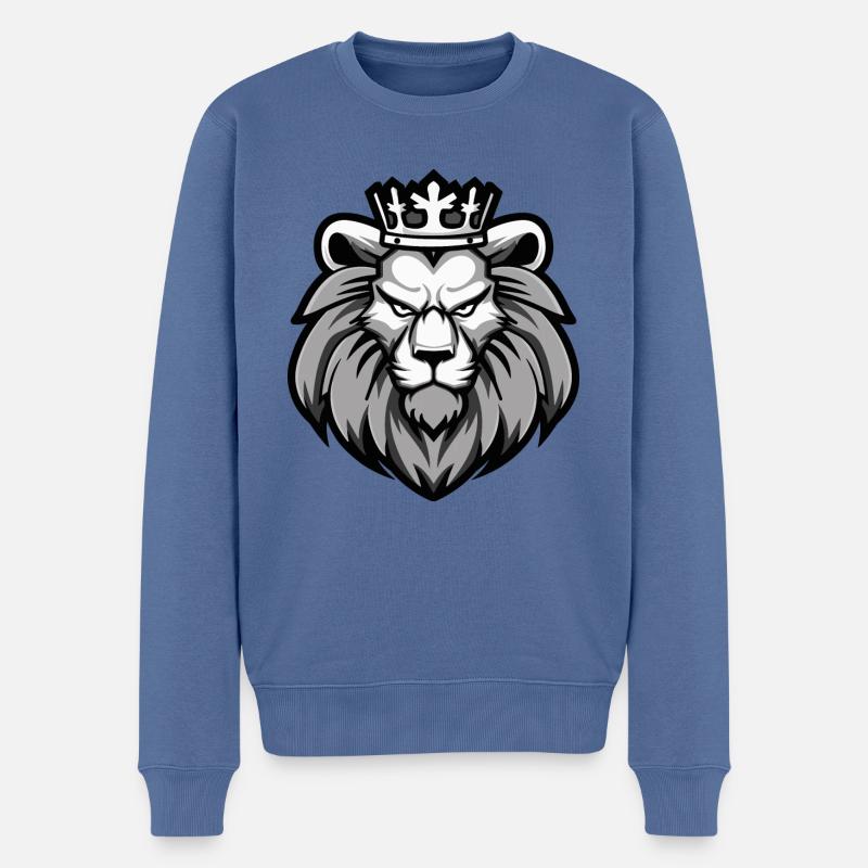 Couronne de lion - Pull Premium bio Homme - bleu pigeon
