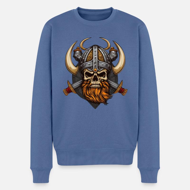Walhalla Wikinger-Skelett - Geist eines Wikingers - Männer Premium Bio Pullover - Taubenblau