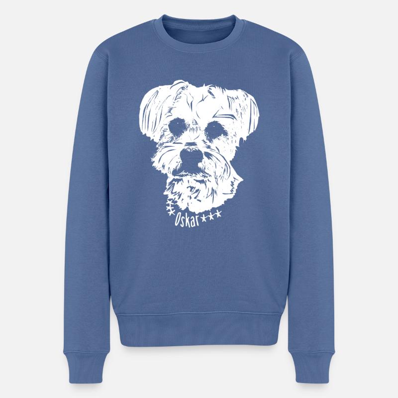 Oskar ws - Männer Premium Bio Pullover - Taubenblau