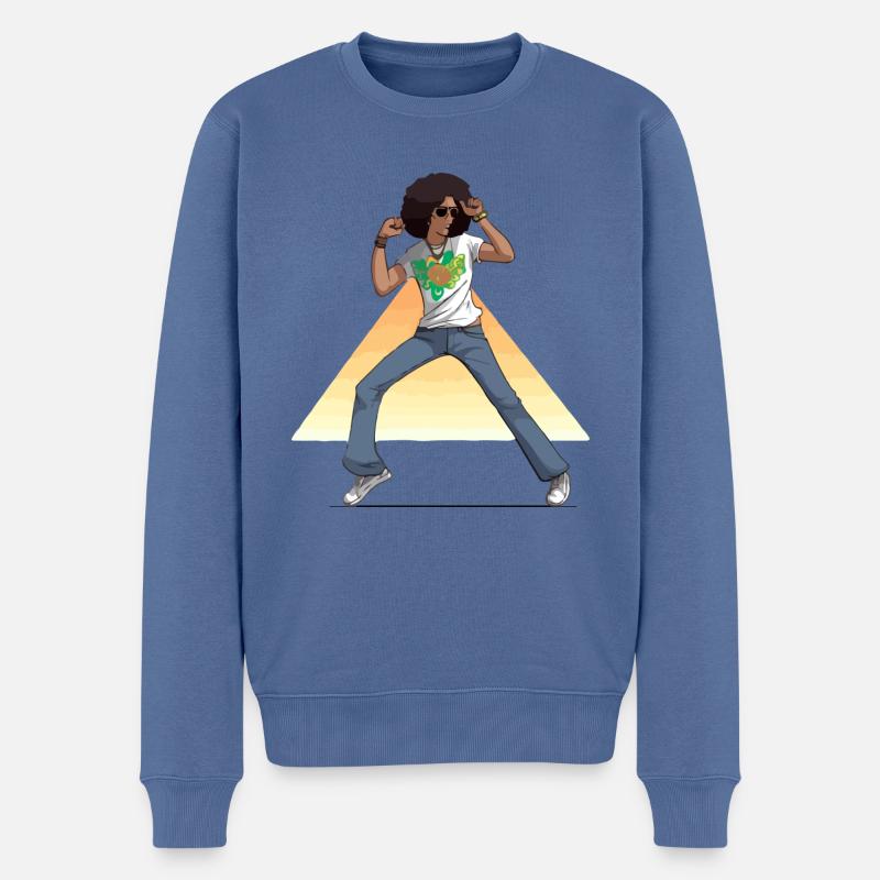 Max Disco-Tänzer - Männer Premium Bio Pullover - Taubenblau