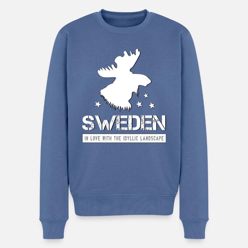 Suède Elk - Pull Premium bio Homme - bleu pigeon