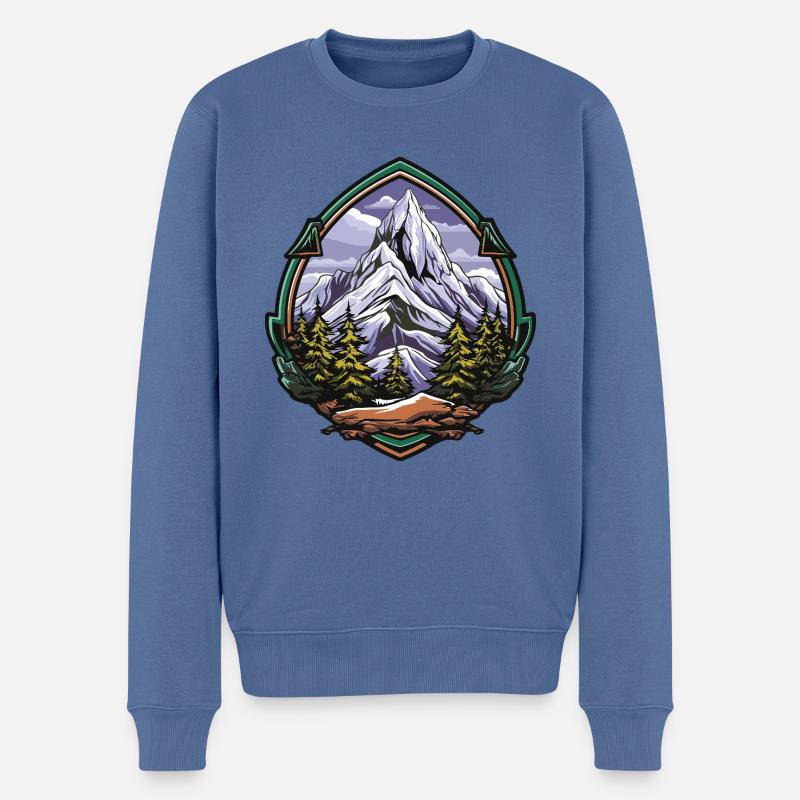 Eisberge Mountains Gipfel - Männer Premium Bio Pullover - Taubenblau
