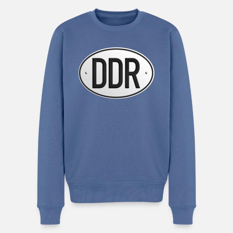 DDR Kennzeichen (realistisch) - Männer Premium Bio Pullover - Taubenblau