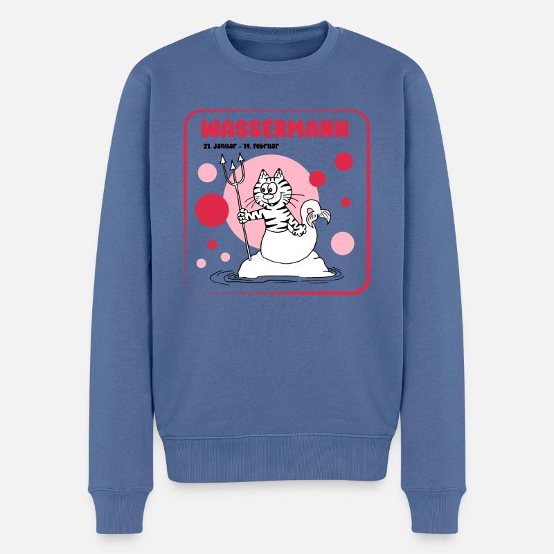 Sternzeichen Wassermann - Männer Premium Bio Pullover - Taubenblau
