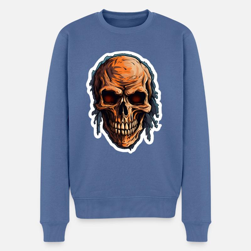 Halloween - Männer Premium Bio Pullover - Taubenblau