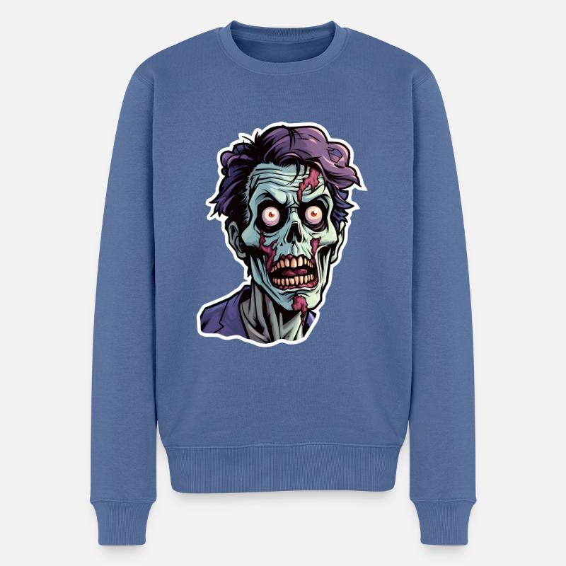 Zombi - Pull Premium bio Homme - bleu pigeon