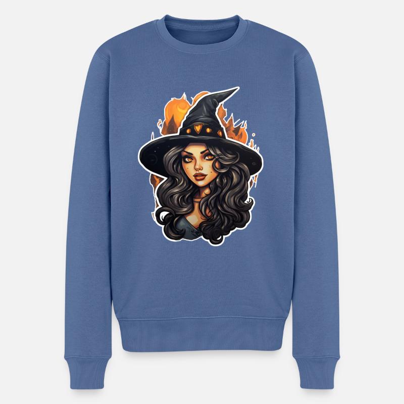 Hexe - Männer Premium Bio Pullover - Taubenblau