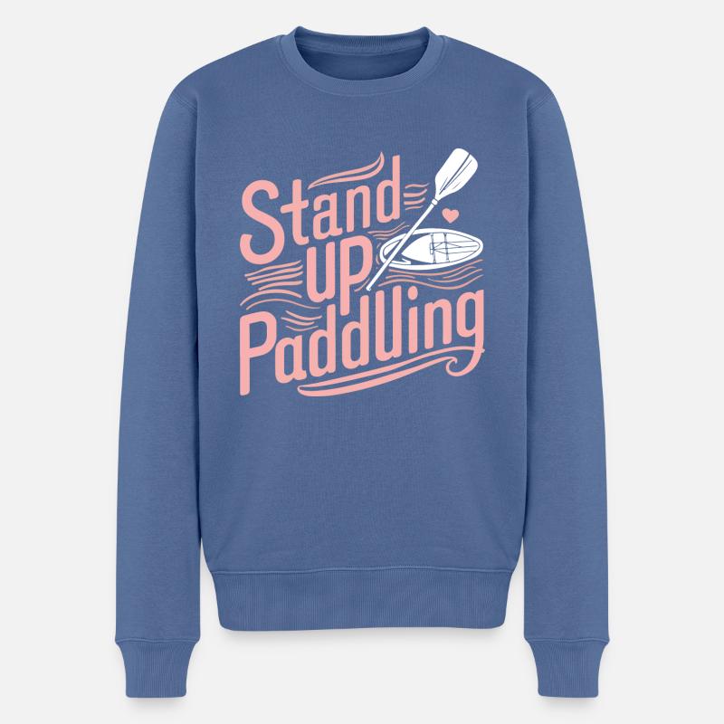 SUP-Liebe Paddel-Abenteuer Geschenkidee Fans - Männer Premium Bio Pullover - Taubenblau