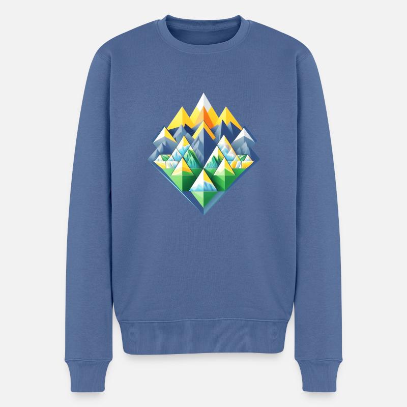 Vektor Berge 01 - Männer Premium Bio Pullover - Taubenblau