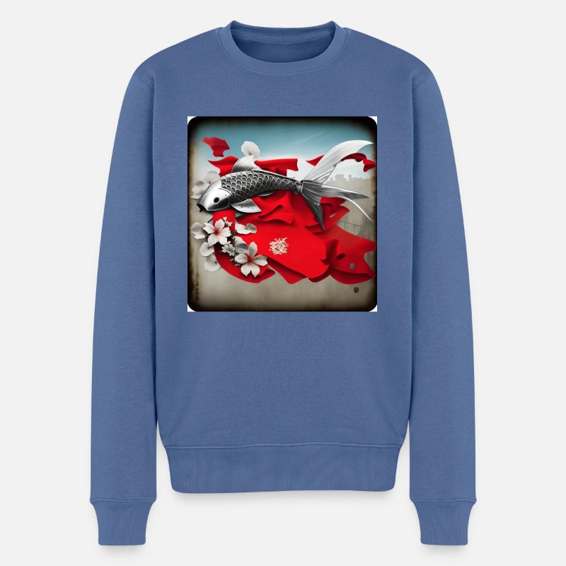 Koi karpfen,koi, karpfen,japanisch, kawaii - Männer Premium Bio Pullover - Taubenblau