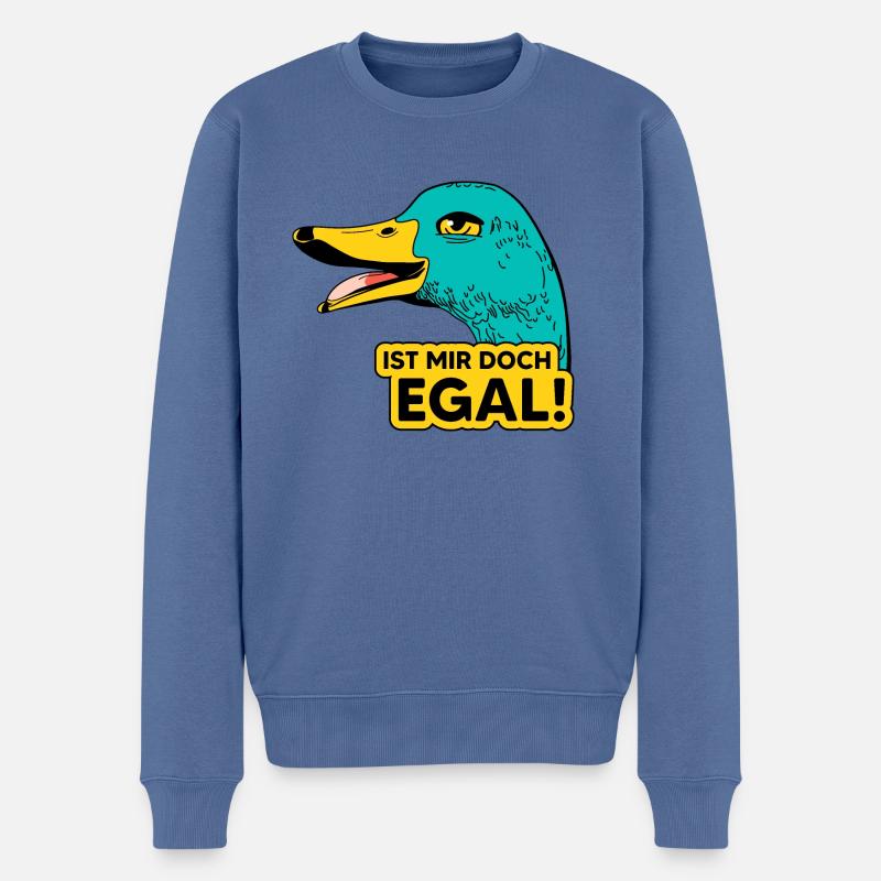 Ist mir doch egal - Männer Premium Bio Pullover - Taubenblau
