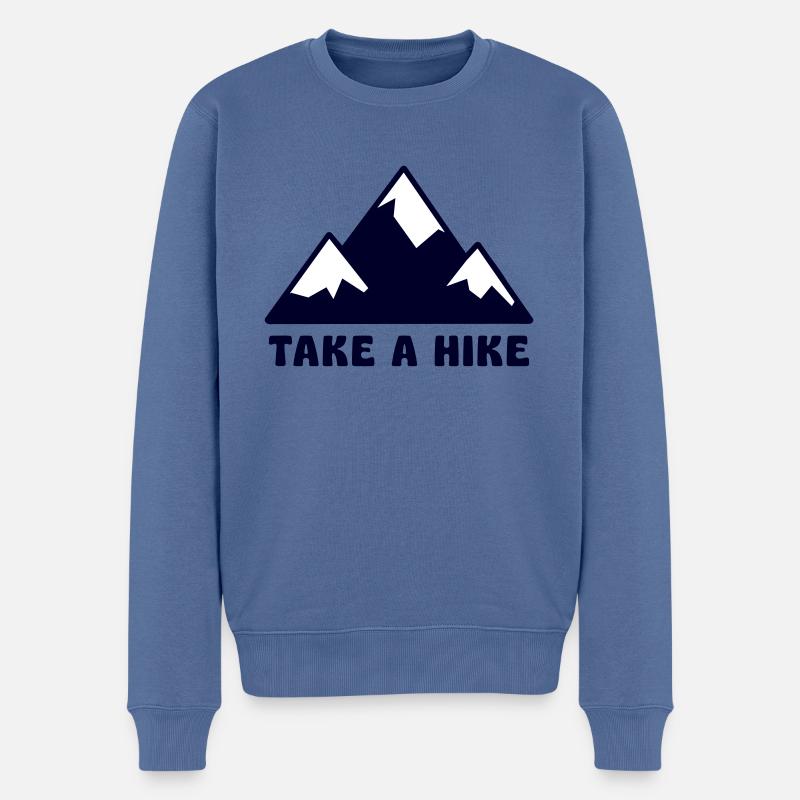 TAKE A HIKE - Männer Premium Bio Pullover - Taubenblau