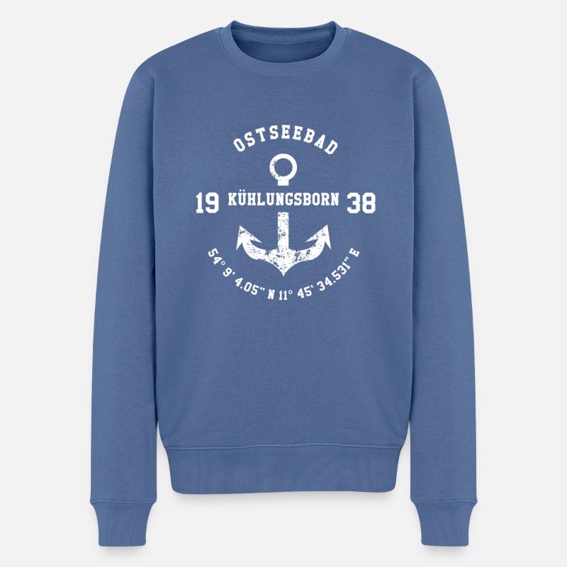 Ostseebad Kühlungsborn 1938 - Männer Premium Bio Pullover - Taubenblau
