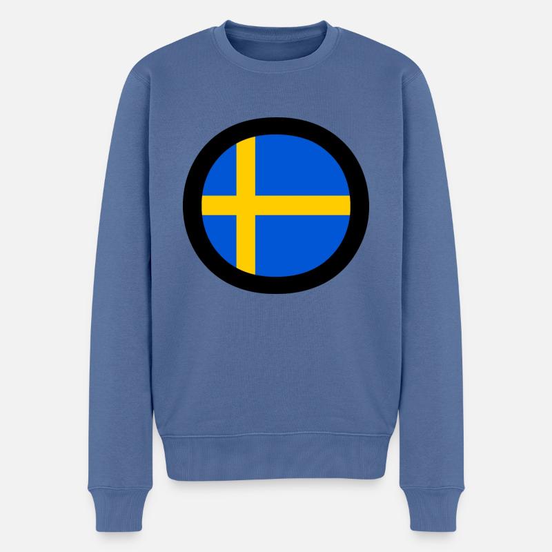 Drapeau suède - Pull Premium bio Homme - bleu pigeon