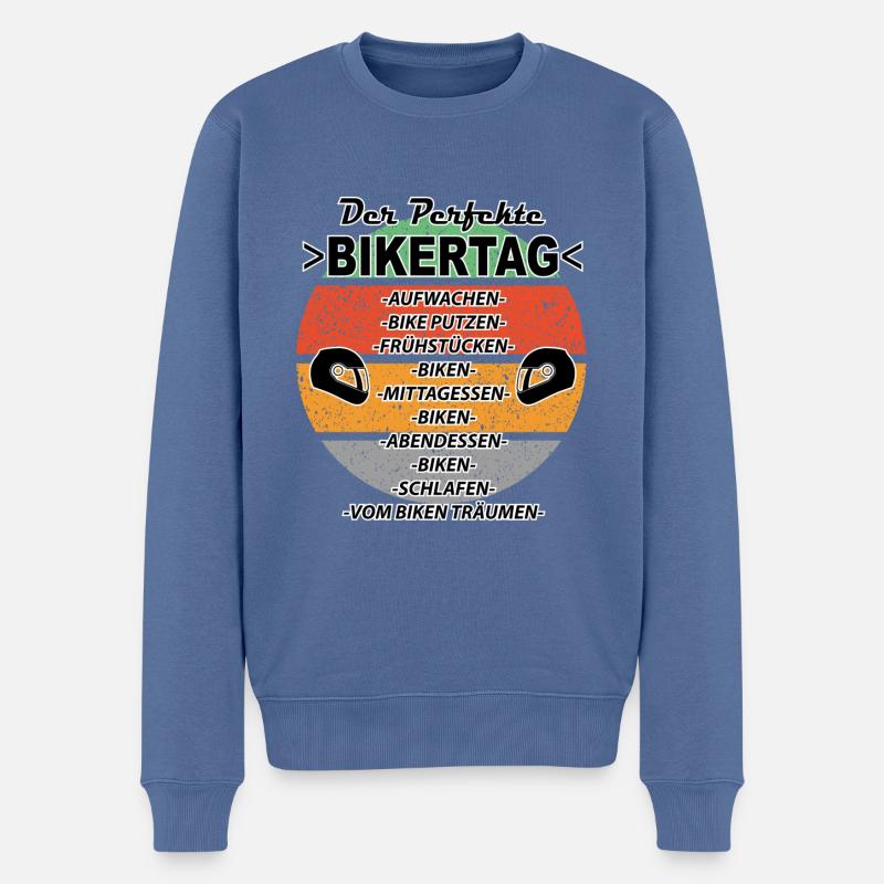 Motorradfahrer Motorradfahrerin Biker Sprüche - Männer Premium Bio Pullover - Taubenblau