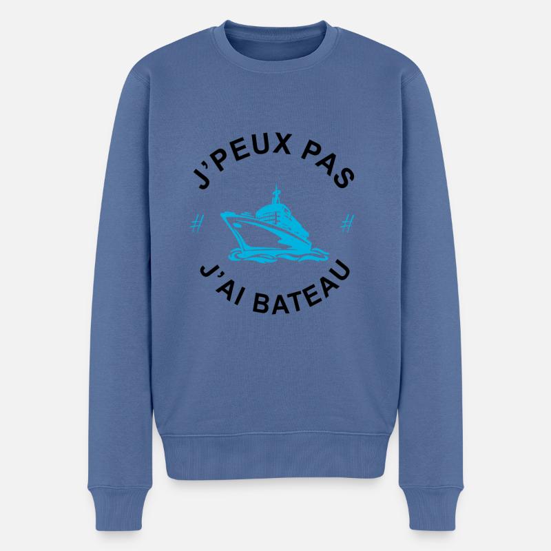 je peux pas j'ai bateau - Pull Premium bio Homme - bleu pigeon