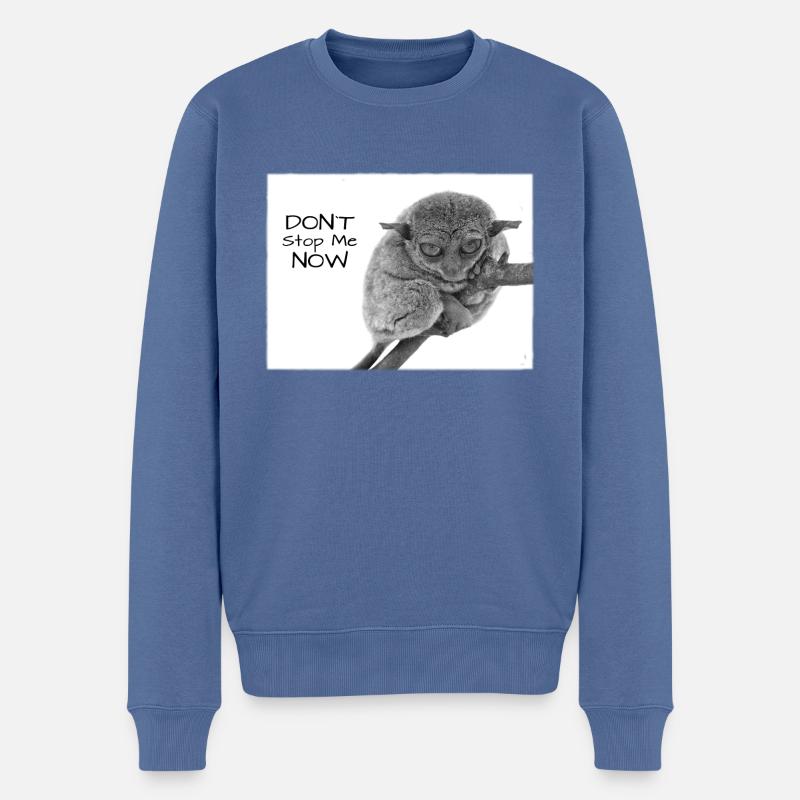 Maki, Tarsier, Koboldmaki, lustiger Spruch - Männer Premium Bio Pullover - Taubenblau