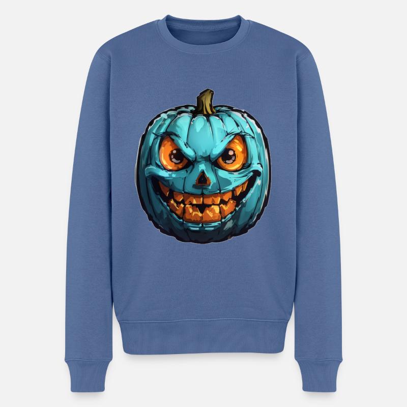 Citrouille d’Halloween - Pull Premium bio Homme - bleu pigeon