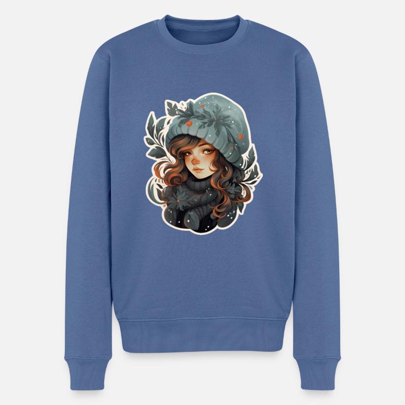 Fille d’hiver - Pull Premium bio Homme - bleu pigeon