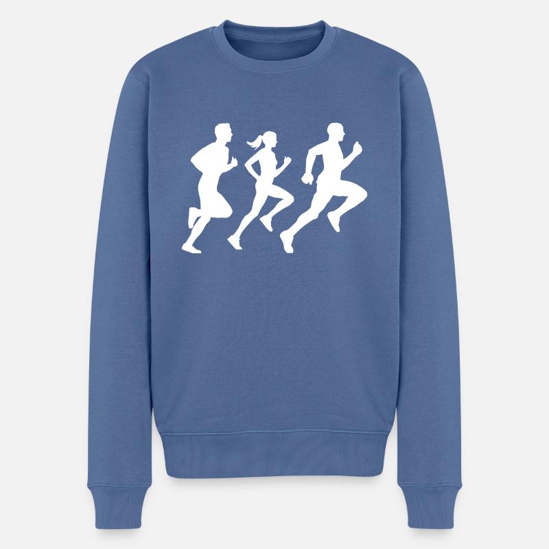 runner group Läufer Gruppe Team - Männer Premium Bio Pullover - Taubenblau