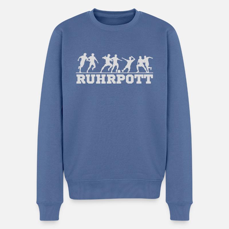 Ruhrpott - Fussball - Männer Premium Bio Pullover - Taubenblau