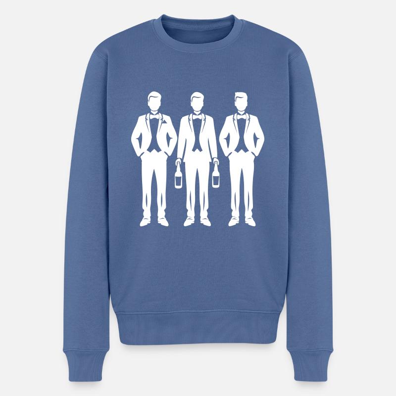 Bräutigam Team Junggesellenabschied - Männer Premium Bio Pullover - Taubenblau