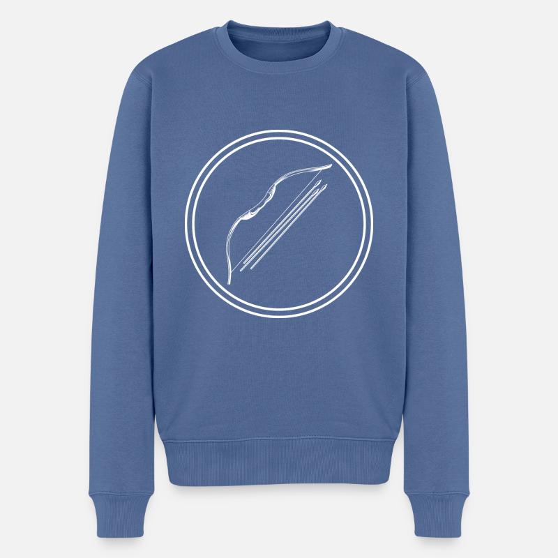 Pfeil und Bogen Sport - Männer Premium Bio Pullover - Taubenblau