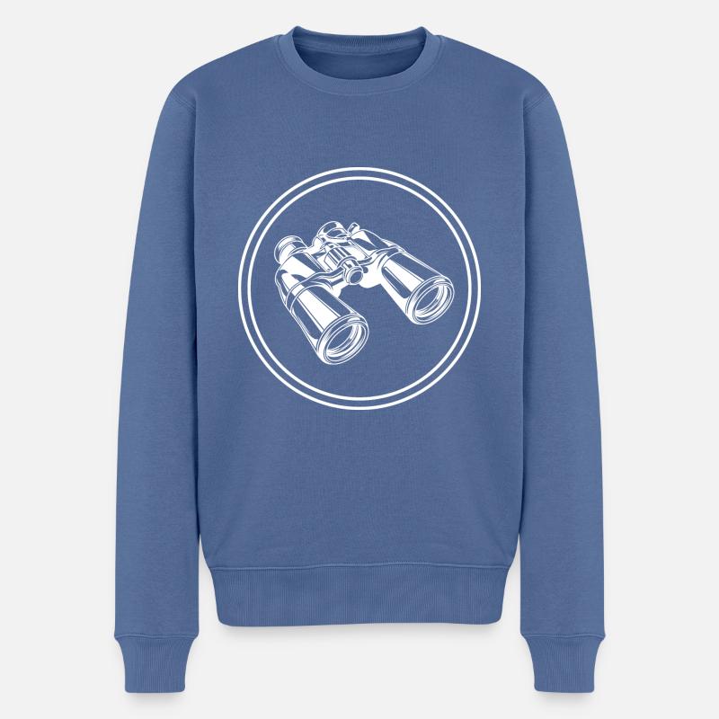 Icône de jumelles - Pull Premium bio Homme - bleu pigeon