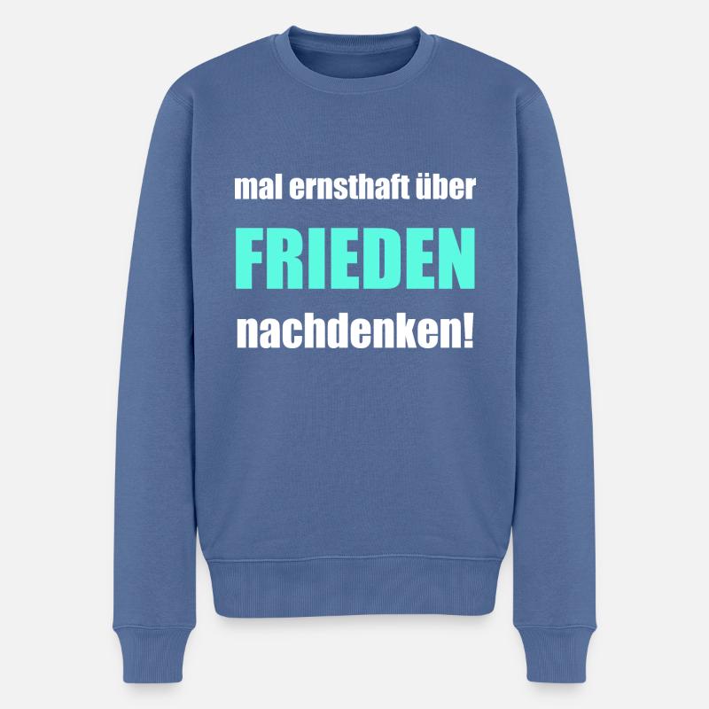 Etwas für den Frieden tun - endlich Frieden - Männer Premium Bio Pullover - Taubenblau